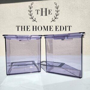 2X The Home Edit Medium Canisters Food Storage Containers Clear 4" x 6" x 6" Pan